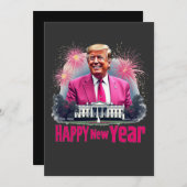 2025年新年トランプ就任式ハッピーニューイヤー 招待状 (正面/裏面)