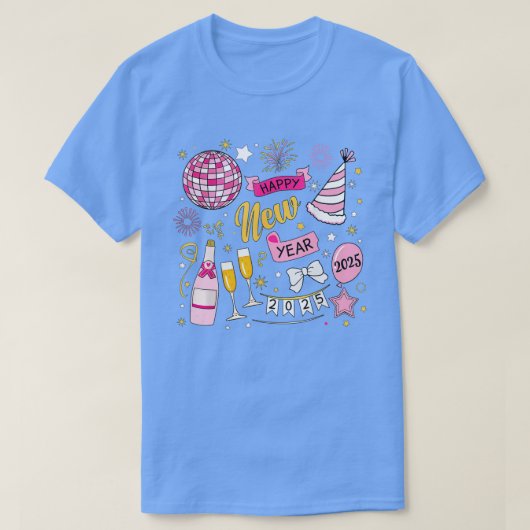 2025年新年ハッピーニューイヤー前夜家族の試合 Tシャツ (デザイン正面)