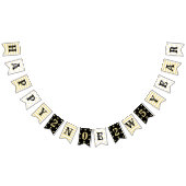 2025年新年パーティー星フェイク金ゴールドストライプ バンティングフラッグ (全)