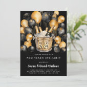 2025年新年パーティー ゴールド ブラック風船 招待状 (スタンド正面)