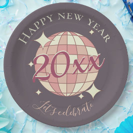 2025年新年パーティー レトロ装飾 ペーパープレート