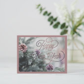 2025年新年ピンクカスタムビジネス シーズンポストカード (スタンド正面)