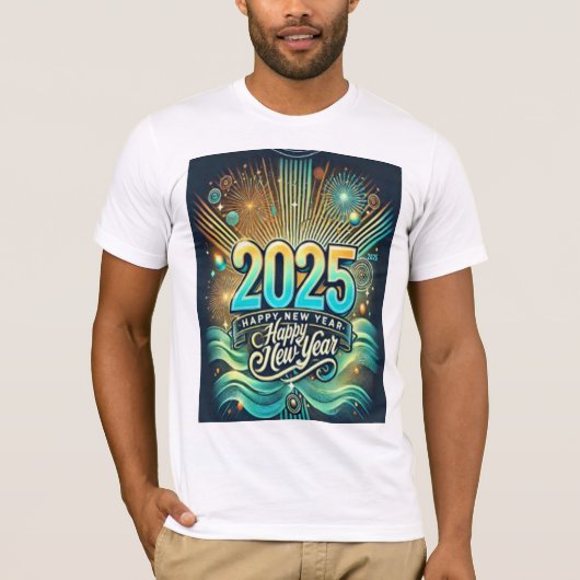 2025年新年モダンスタイリッシュデザイン Tシャツ (正面)
