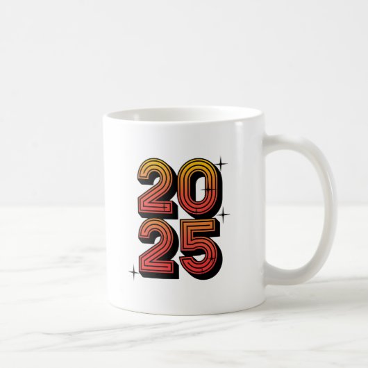 2025年新年レトロお祝いデザイン コーヒーマグカップ (右)