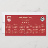 2025年新年中国のスネークレッドフローラカレンダー シーズンカード (裏面)