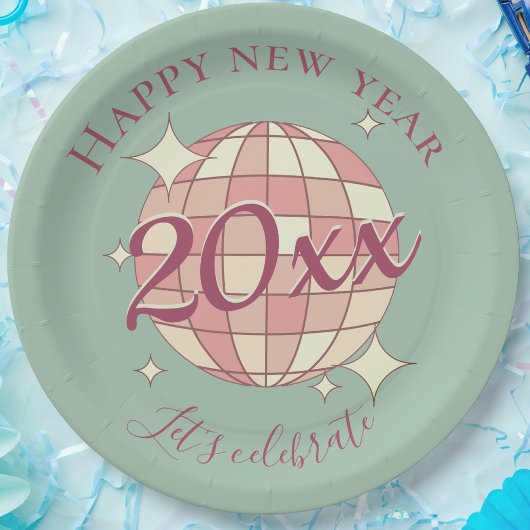 2025年新年会のディナーパーティー装飾 ペーパープレート