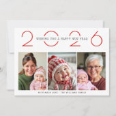 2025年新年模様シンプル写真 シーズンカード (正面)