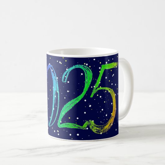 2025年新年番号手引き挨拶 コーヒーマグカップ (正面右)