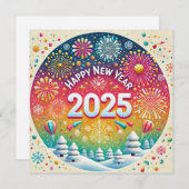 2025年新年花火　人々　乾杯 シーズンカード (正面/裏面)