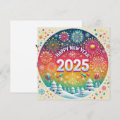 2025年新年花火 人々 歓声 シーズンカード (正面/裏面)