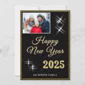 2025年新年 エレガントなスパークルズ フォト シーズンカード (正面)