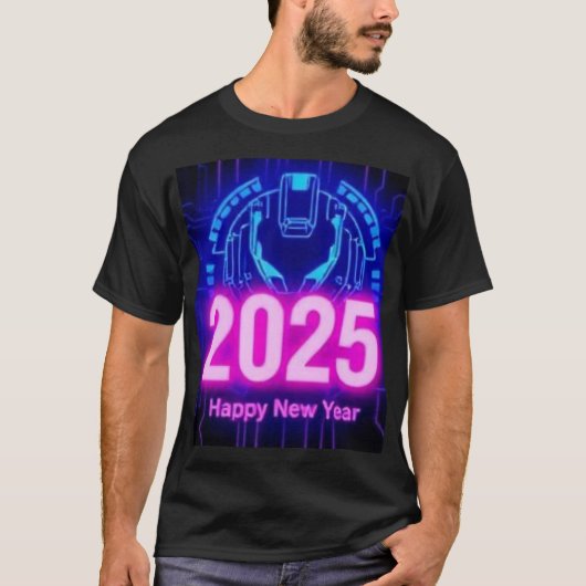 2025年新年tシャツデザインサイバパンクテーマ tシャツ (正面)