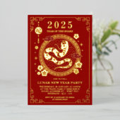 2025年新月 - 蛇の年 - 新年 箔シーズンカード (立ち正面)