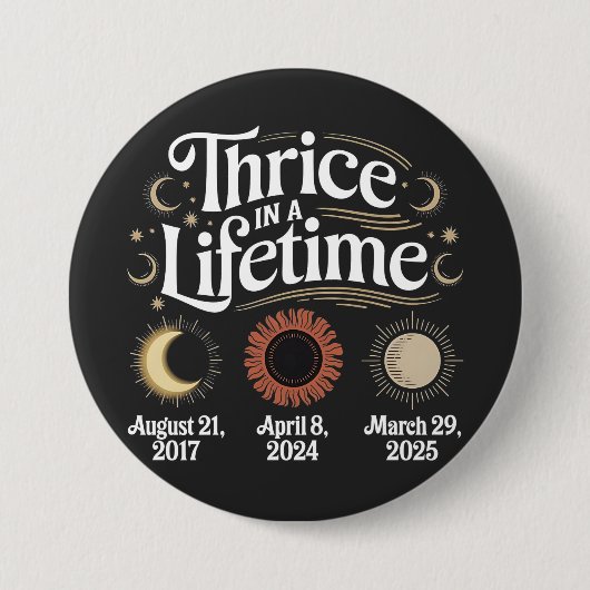 2025年日食天文学太陽のの生涯 缶バッジ (正面)