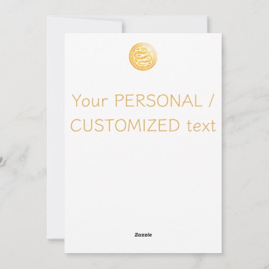 2025年旧中国の暦金ゴールドSNAKE 中国传统新年 Red シーズンカード (裏面)