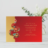 2025年旧正月の蛇赤金ゴールド 招待状 (スタンド正面)