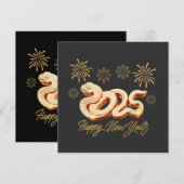 2025年明けましておめでとう 蛇の中国暦年 シーズンカード (正面/裏面)