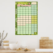 2025年春 ゴール設定カレンダー | 90日トラッカー ポスター (キッチン)