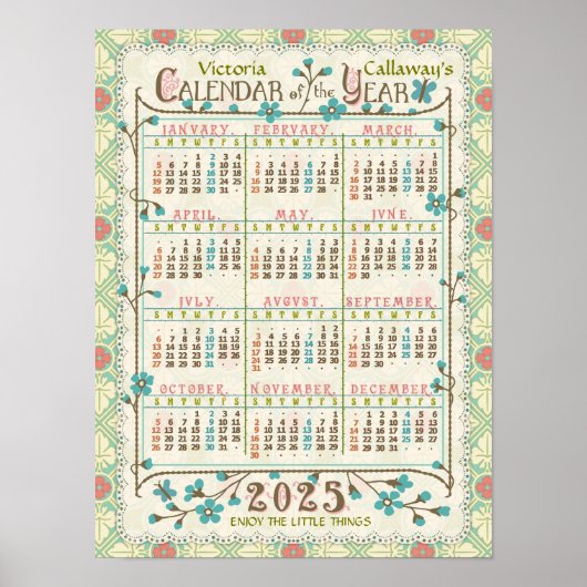 2025年暦年ビクトリアンアールヌーボー | カスタム ポスター (正面)