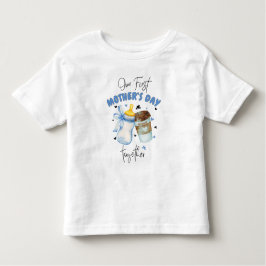 2025年最初の母の日Tシャツ/青いお揃いコーデ トドラーTシャツ
