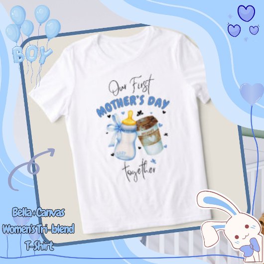 2025年最初の母の日Tシャツ/青のマッチングコーデ Tシャツ