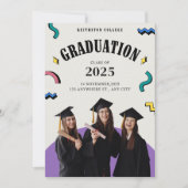 2025年最新卒業式招待状・お知らせ 招待状 (正面)