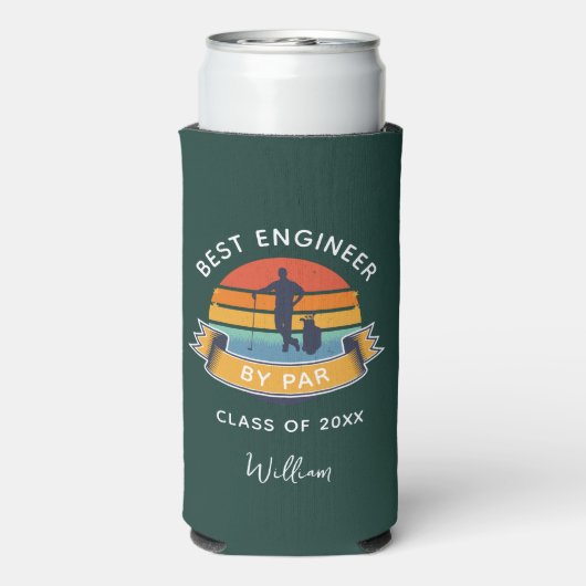 2025年最高の卒業ゴルフ愛好家によるエンジニアバイパー スリム缶クーラー (Seltzer裏面)