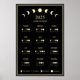 2025年月の相 ルナサイクル ミニマルカレンダー ポスター