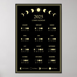 2025年月の相 ルナサイクル ミニマルカレンダー ポスター