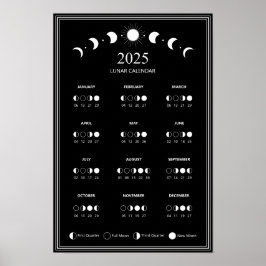 2025年月の相 ルナサイクル ミニマルカレンダー ポスター