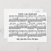 2025年月次カレンクラシックダー白と黒 ポストカード (正面/裏面)