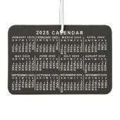 2025年月次カレンダクラシックーの白黒 カーエアーフレッシュナー (正面)
