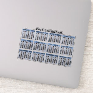 2025年月次カレンダークラシック青ストライプの色 シール