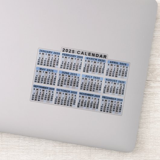 2025年月次カレンダークラシック青ストライプの色 シール (詳細)