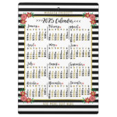 2025年月次カレンダーフローラストライプ | カスタム クリップボード (裏面)