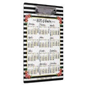 2025年月次カレンダーフローラストライプ | カスタム クリップボード (右)