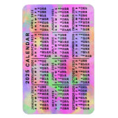 2025年月次カレンダーレインボー絵を描（ばちゃばちゃ）跳ねる マグネット (縦)