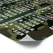 2025年月次カレンダー迷彩追加3枚の写真 ポスター (角)