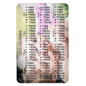 2025年月次カレンダー黒い追加カスタム写真 マグネット (縦)