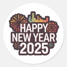 2025年正月のシ祝ステッカーの皮をむく ラウンドシール