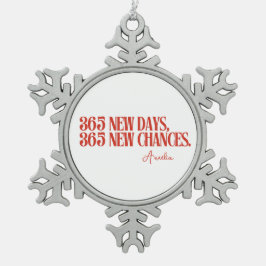 2025年正月の赤い引用文 スノーフレークピューターオーナメント