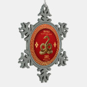 2025年正月中国の金蛇アクリル スノーフレークピューターオーナメント (左)