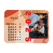 2025年正月威厳があるカレンダー家族の写真 マグネット (横)