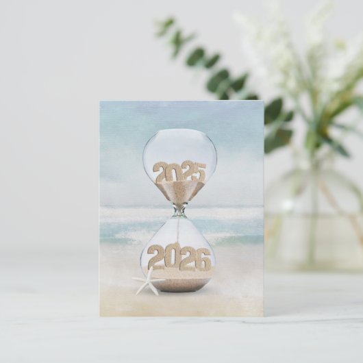 2025年正月砂時計ありがとう シーズンポストカード (スタンド正面)