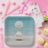 2025年正月砂時計オンビーチ ペーパープレート (パーティー)