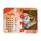 2025年正月2月カレンダー家族写真 マグネット (横)