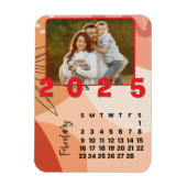 2025年正月2月カレンダー家族写真 マグネット (縦)
