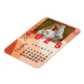 2025年正月2月カレンダー家族写真 マグネット (左側)