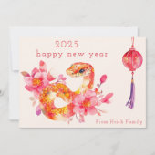 2025年水彩花卉蛇年賀卡 シーズンカード (正面)