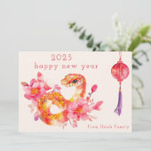 2025年水彩花卉蛇年賀卡 シーズンカード (スタンド正面)